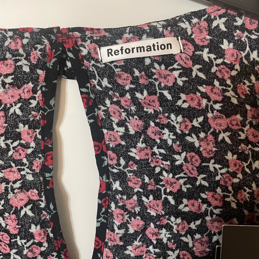 Reformation Barb Top in Mable Size 2 Floral Cropped Cottagecore Dark Academia - Picture 2 of 14